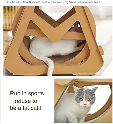 JeeKoudy Spor Koşu Bandı Oluklu Kağıt Pet Oyuncak, Dönme Dolap Şekilli Kedi Tırmalayıcıları, Evde Taşlama Pençesi Kullanımı