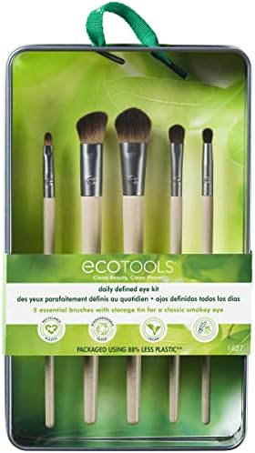 EcoTools Günlük Tanımlı Göz Makyajı Fırça Seti, Seyahat Dostu, Çok Yönlü Göz Makyajı Görünümleri, Hareket Halindeyken Kullanışlı
