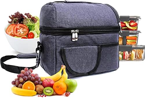 CHYA Yalıtımlı Öğle Yemeği Çantaları Erkek / Kadın,Ayarlanabilir Askıları ile, Çift Katmanlı yemek kabı Ofis İşleri için
