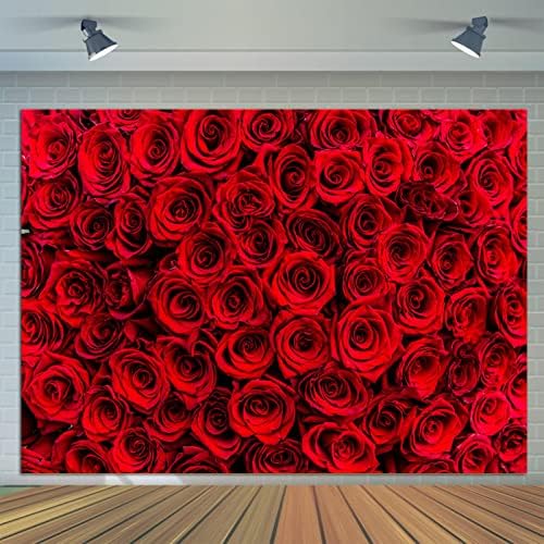 Fanghuı Kırmızı Gül Çiçek Duvar Fotoğraf Arka Planında sevgililer Günü düğün dekorasyonu Fotoğraf Stüdyosu Sahne Kabini Vinil