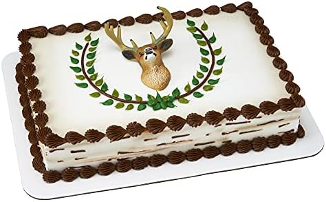 DecoSet ® Geyik Kafası Mıknatıslı Kek Dekorasyonu, Doğum Günü için Manyetik 1 Parça Kek Topper, Av Kutlaması, Gıda Güvenli,