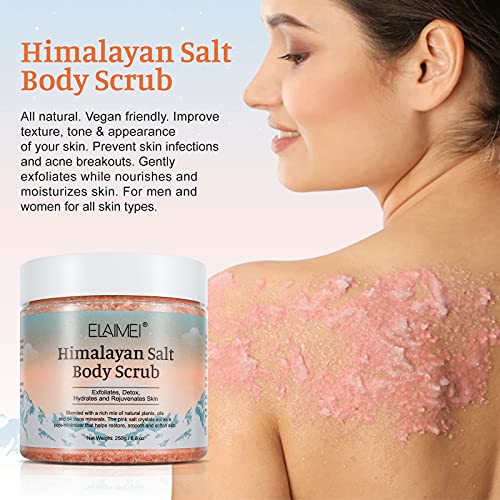 Lychee Yağı ile Premium Himalaya Tuzu Vücut Ovma Akne, Selülit, Derin Temizlik, yara izleri, Kırışıklıklar, cildi pul pul