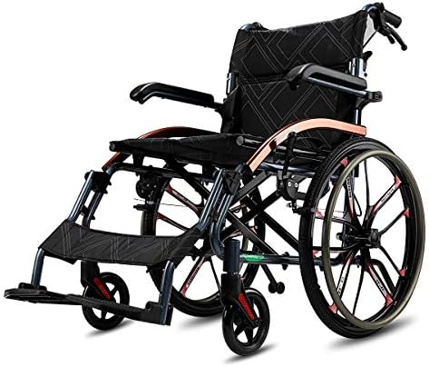 Çift Frenli Süper Hafif Magnezyum Alaşımlı Kendinden Tahrikli Taşıma Tekerlekli Sandalyesi, 18 Koltuk, 26lbs