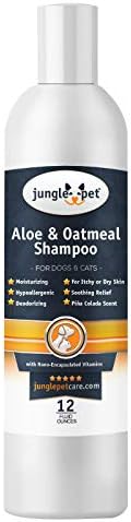 Köpekler için Jungle Pet Aloe Yulaf Ezmesi Şampuanı-Hassas Ciltler için Köpek Şampuanı Yulaf Ezmesi-Doğal Köpek Şampuanı