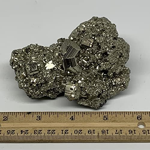 WatanGems 435.3 Gram, 3.7 x 2.7 x 1.8 Doğal İşlenmemiş Pirit Küme Yığın Kristal Mineral Örneği, Sonlandırılmış, Şifa Kristalleri,