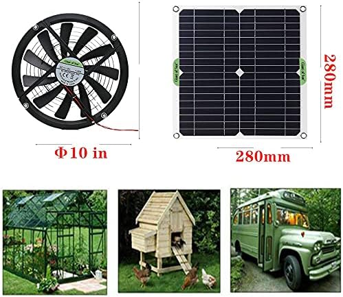 SYKSOL GUANGMİNG-12V 6 İnç Mini Ventilatör Güneş egzoz fanı güneş panelı Havalandırma Soğutma Fanı Araba RV Köpek Coop Sera