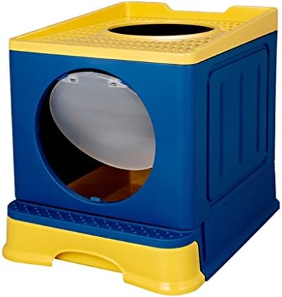 ZLXDP hayvan tuvaleti Sürgü Anti Sıçrama Kapalı kum kabı Köpek Tepsisi Kepçe ile Temiz Tuvalet Ev (Renk: Siyah, Boyut: 1)