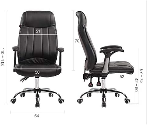 ygqbgy Yüksek Sırtlı, Deri Yönetici, Döner, Tekerlekli Ayarlanabilir Ofis Masası Sandalyesi, Siyah