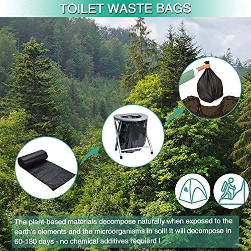 Sailortenx 80/60/20 Taşınabilir Kamp Tuvalet Çantaları %100 Kompostlanabilir 8 Galon 5 Galonluk Kova Tuvalet, Kamp Tuvalet