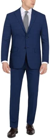 DKNY mens Modern Fit Yüksek Performanslı Suit Ayırır Elbise Pantolon, mavi Ekose, 33 W x 30L ABD