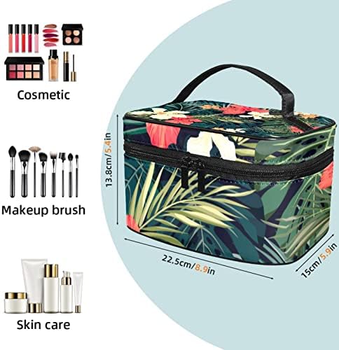 Kadınlar için TBOUOBT Kozmetik Çantası, Makyaj Çantaları Ferah Tuvalet Kılıfı Seyahat Hediye, Hawaiian Çiçek Karikatür Tropikal