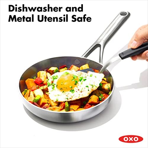 OXO Mira Üç Katlı Paslanmaz Çelik, 8 kızartma tavası Tava, İndüksiyon, Çok Kaplı, Bulaşık Makinesi ve Metal Gereçler Güvenli