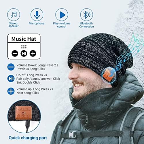 PAMUK Kış Sıcak Kulaklık Bere Şapka Kadınlar için, Bluetooth Müzik Şapka Kadın Kız Hediye Sıcak Bere Şapka Koşu Yürüyüş için