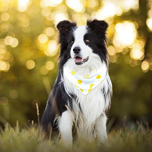 2 Paket Köpek Bandana Sarı Noktalar Konfeti Açık Mavi Baskı Pet Eşarp Ayarlanabilir Üçgen Önlükler Fular Köpek Aksesuarları