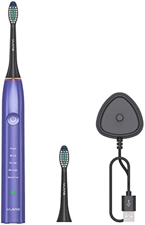 VLANG V1,Sonic Elektrikli Diş Fırçası, Ağız Bakımı, Dupont Kıllar, 30 Gün Kullanım için kablosuz Şarj, IPX7, 5 Temizleme