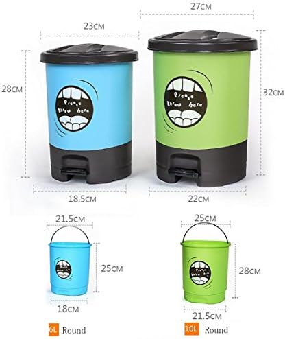 XZRWYB Pedalı çöp kutuları Plastik Yaratıcı Kapaklı çöp tenekesi Ev Banyo Mutfak Oturma Odası için, 6L