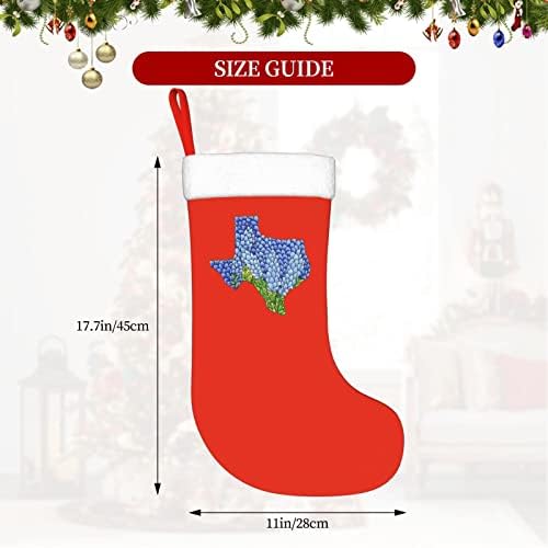Yoigng Texas State Bluebonnet Noel Çorap Noel Çorap Klasik Tatil Dekorasyon Şömine Asılı Çorap