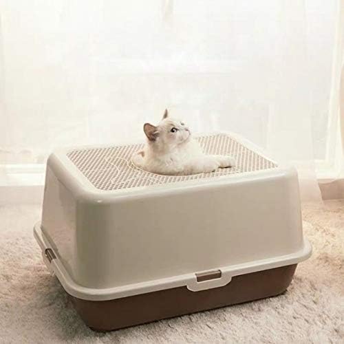 ZRSJ Şık ve Dayanıklı Kedi kum kabı Kedi Lazımlık evcil hayvan tuvaleti Yarı Kapalı Plastik Kedi Köpek Tepsisi Tuvalet Malzemeleri