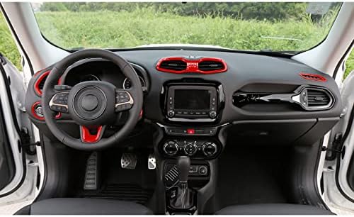 Toworld 12 adet/takım ABS İç Aksesuarları Dashboard direksiyon Dekorasyon Kapak Sticker Jeep Renegade 2015-2020 ile Uyumlu