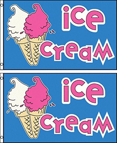 Dondurma Polyester Bayrak Afiş işareti (2'li paket)