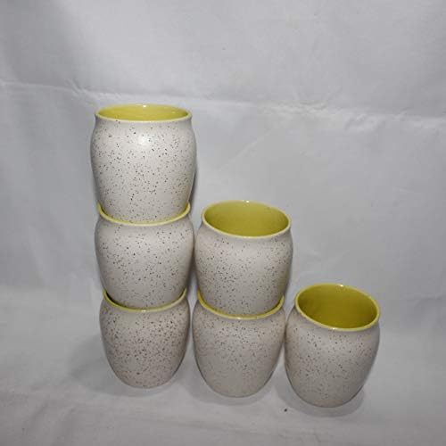 Stüdyo Çömlek Seramik Kulhad Fincan Kulad Kupa Kahve ve Chai Kullad çay fincanları 6 Set (180 ML, Bulaşık Makinesi ve Mikrodalga