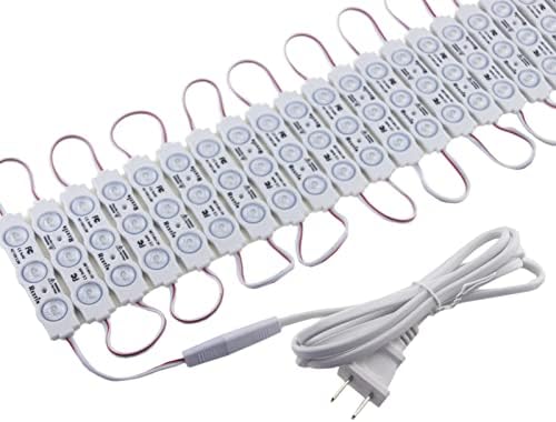 REXTıN 2 Paket Tel konnektörleri 2pin için Fiş ile 110V 2835 3 LED Modülü Vitrin ışıkları Beyaz Mektup İşareti reklam tabelaları