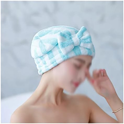 JAHH İlmek Kuru Saç Havlu Çabuk Kuruyan saç bonesi Duş Başlığı Kadın Çizgili Desen Banyo Aksesuarları (Renk: D, Boyut: 1)
