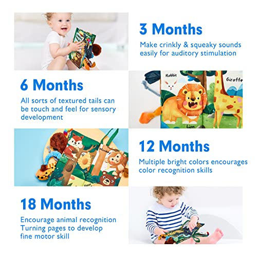Bebek Kitapları 0-6 Ay,bebek Karın Zaman Oyuncaklar Yüksek Kontrast Duyusal bebek oyuncakları 6 ila 12 Ay Dokunmatik Hissediyorum