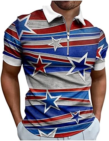 FSAHJKEE Erkek POLO GÖMLEK, 2023 Grafik Düzenli Fit Kısa Kollu Fermuar Golf Gömlek Performans rahat T-shirt Polo tişört Gömlek