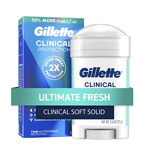 Erkekler için Gillette Klinik Terlemeyi Önleyici Deodorant, Nihai Taze Koku, Gelişmiş Katı, 2,6 Ons