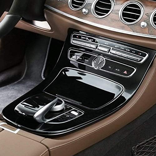 LLKUANG Merkezi Konsol Vites Paneli Kapağı Mercedes Benz E-Class için W213 16-18 (Parlak Siyah)
