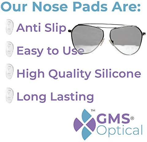 GMS Optik 15mm D Şeklinde Silikon burunluklar-Gözlük, Güneş Gözlüğü ve Göz Aşınması için (5 Çift)