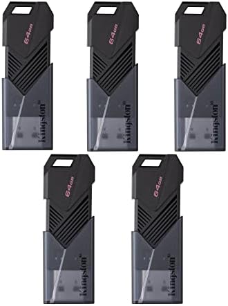 Kingston 64GB DataTraveler Exodia Onyx USB 3.2 Flash Sürücü, Mat Siyah (5'li Paket) (5 Ürün)