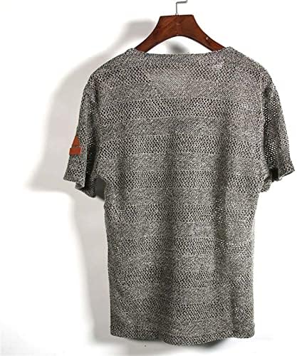 Erkekler Mesh See Through T-Shirt Fishnet Streetwear Kısa Kollu Moda Rahat Düz Renk İçi Boş Üst