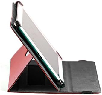Navitech Kırmızı Suni Deri Kılıf Kapak ile 360 Dönme Standı ile Uyumlu neoCore N1 10.1 inç Tablet PC