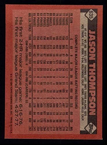 1986 Topps 635 Jason Thompson Pittsburgh Korsanları (Beyzbol Kartı) NM / MT Korsanları