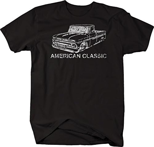Vintage Yarış C10 Hotrod Fleetside 60-66 kamyonet T Shirt Erkekler için 3XL Siyah
