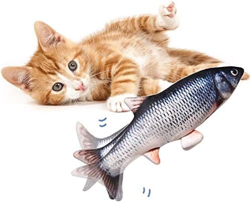 XJXJ Gerçekçi Peluş Simülasyon Elektrikli Bebek Balık, Komik İnteraktif Evcil Chew Bite Malzemeleri için Kedi Kitty Yavru