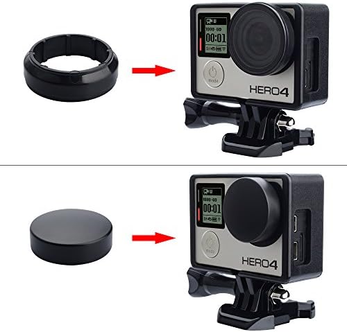 Koruyucu Lens Kapağı ile Haoyou Çerçeve Dağı GoPro Hero4 Hero3+ Hero3 için geçerlidir