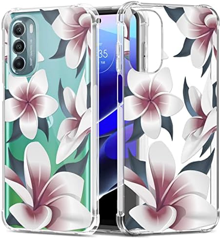 Moto G Stylus 5G 2022 için Harika Çiçek Şeffaf Kılıf Kadınlar / Kızlar için, Güzel Telefon Kapağı, Çiçek Tasarım İnce Yumuşak