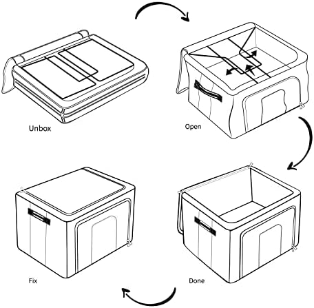 Furnhome 6 Paket Sağlam Giysi Saklama Kutuları Organizatör Konteynerler, İstiflenebilir Saklama Kutuları-Şeffaf Pencereli