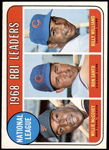 1969 Topps 4 NL RBI Liderleri Willie McCovey / Ron Santo / Billy Williams San Francisco / Chicago Giants / Cubs (Beyzbol