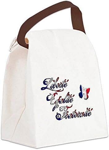 Tuval Öğle Yemeği Çantası Fransa Slogan: Liberte Egalite Fraternite