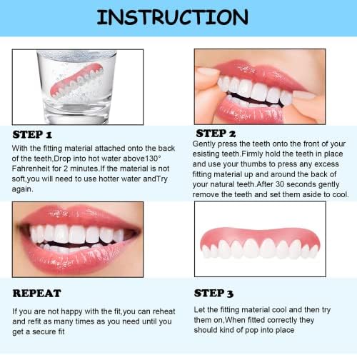 6 Takım Diş Kapakları Kötü Dişler için, Diş Dolum Kiti Kalıcı Yapış Kaplama Eksik Diş Protez Dolum Kiti Süper Gülümseme Diş