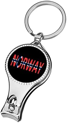 Norveç Bayrağı Metal Tırnak Makası Keskin Tırnak Ayak Tırnağı Kesici Dahili tırnak törpüsü ve Tirbuşon Anahtarlık ile Zahmetsiz