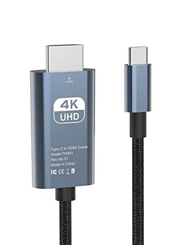 Zingther Yüksek Hızlı Örgülü USB-C'den HDMI Kablosuna 4K@60Hz, C Tipi Thunderbolt 3/4'ten HDMI Kablosuna MacBook Pro/Air,