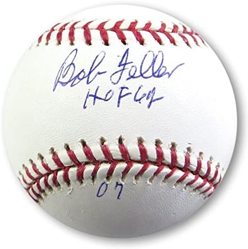 Bob Feller İmzalı Beyzbol Kızılderilileri HOF 62 Yazılı JSA AI97760 İmzalı Beyzbol Topları İmzaladı
