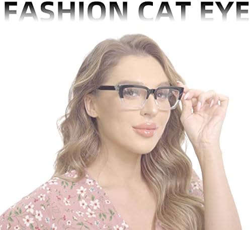 Kadınlar için 3 Paket Büyük boy okuma gözlüğü mavi ışık engelleme Ayarlanabilir tapınaklı bayanlar için şık kedi gözü bilgisayar