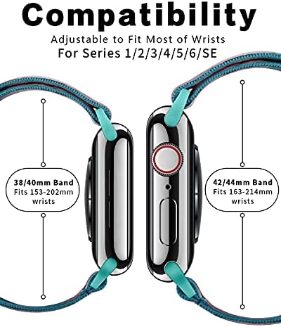 AMANECER Sıkı Naylon saat kordonları Apple Watch Serisi ile uyumlu 8/7/6/5/4/3/2/1 Ultra SE, ayarlanabilir Örgülü Desen Spor