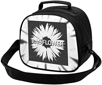 DaihAnle Yemek Çantası Badflower Yalıtımlı öğle yemeği çantası Erkekler ve Kızlar için Uygun sıcak ve Soğuk Piknik Çantası